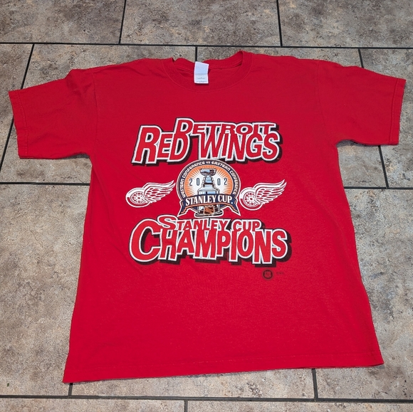 Gildan Other - Detroit Red Wings Vintage 2002 Stanley Cup Champions Tee NOS Men's Large